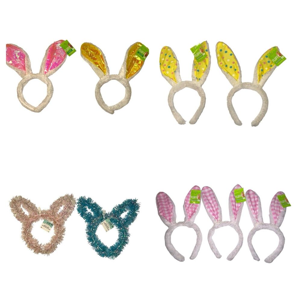 9x Easter Party Decor Bunny Ear Headbands for Kids